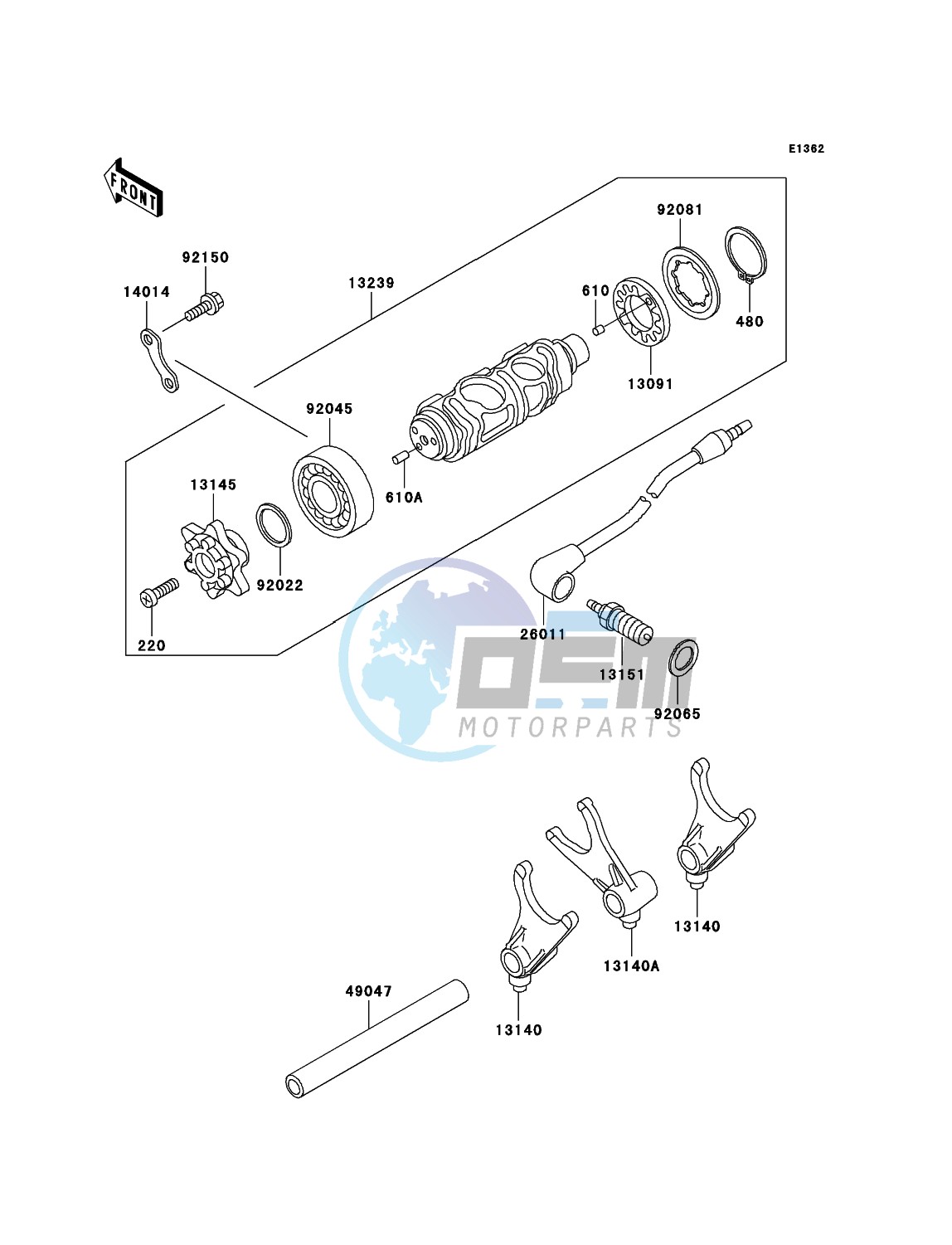 Gear Change Drum/Shift Fork(s)