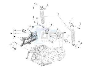 X10 125 4T 4V I.E. E3 (EMEA) drawing Rear suspension - Shock absorber/s