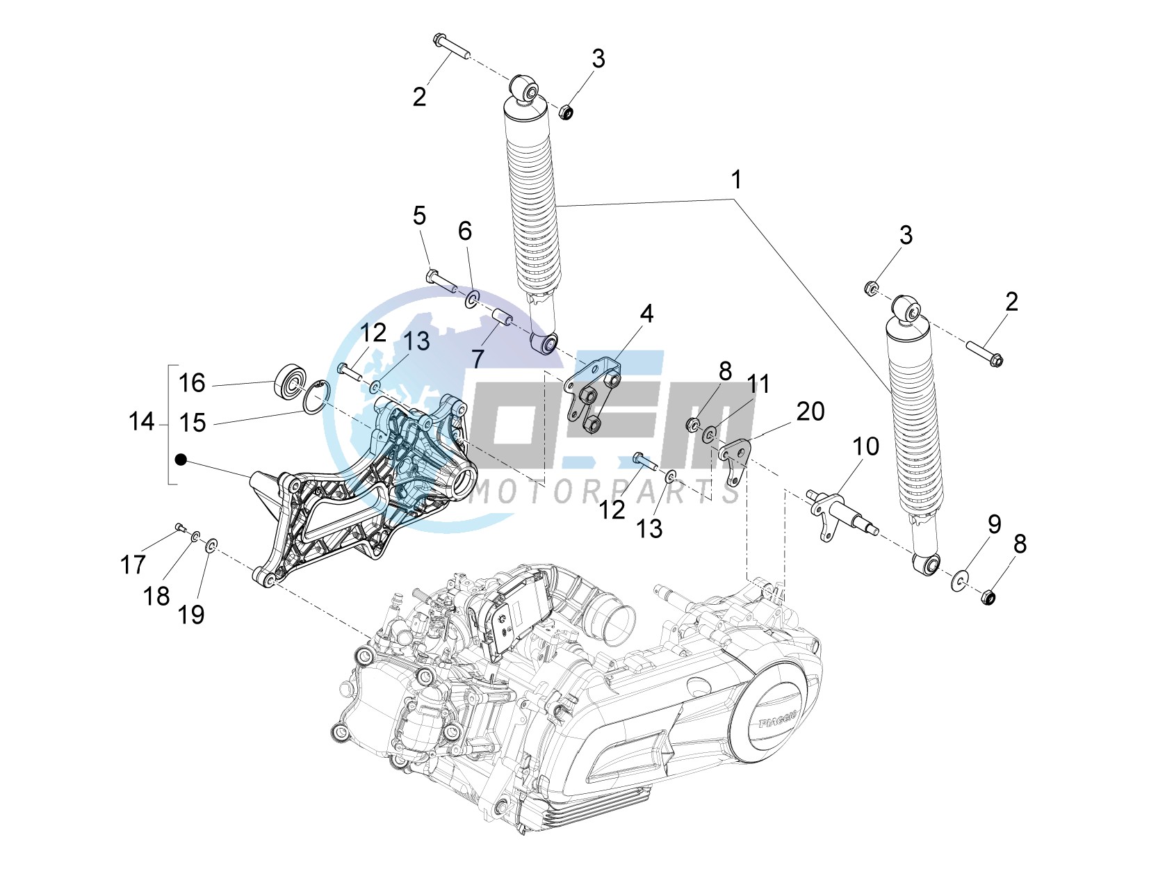 Rear suspension - Shock absorber/s