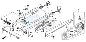 CBF600N drawing SWINGARM (CBF600S6/SA6/N6/NA6)