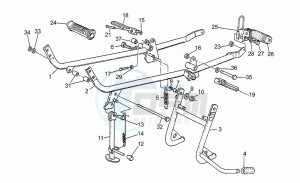 Strada 750 drawing Foot rests - lateral stand