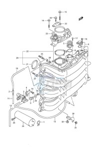 DF 150 drawing Intake Manifold/Throttle Body