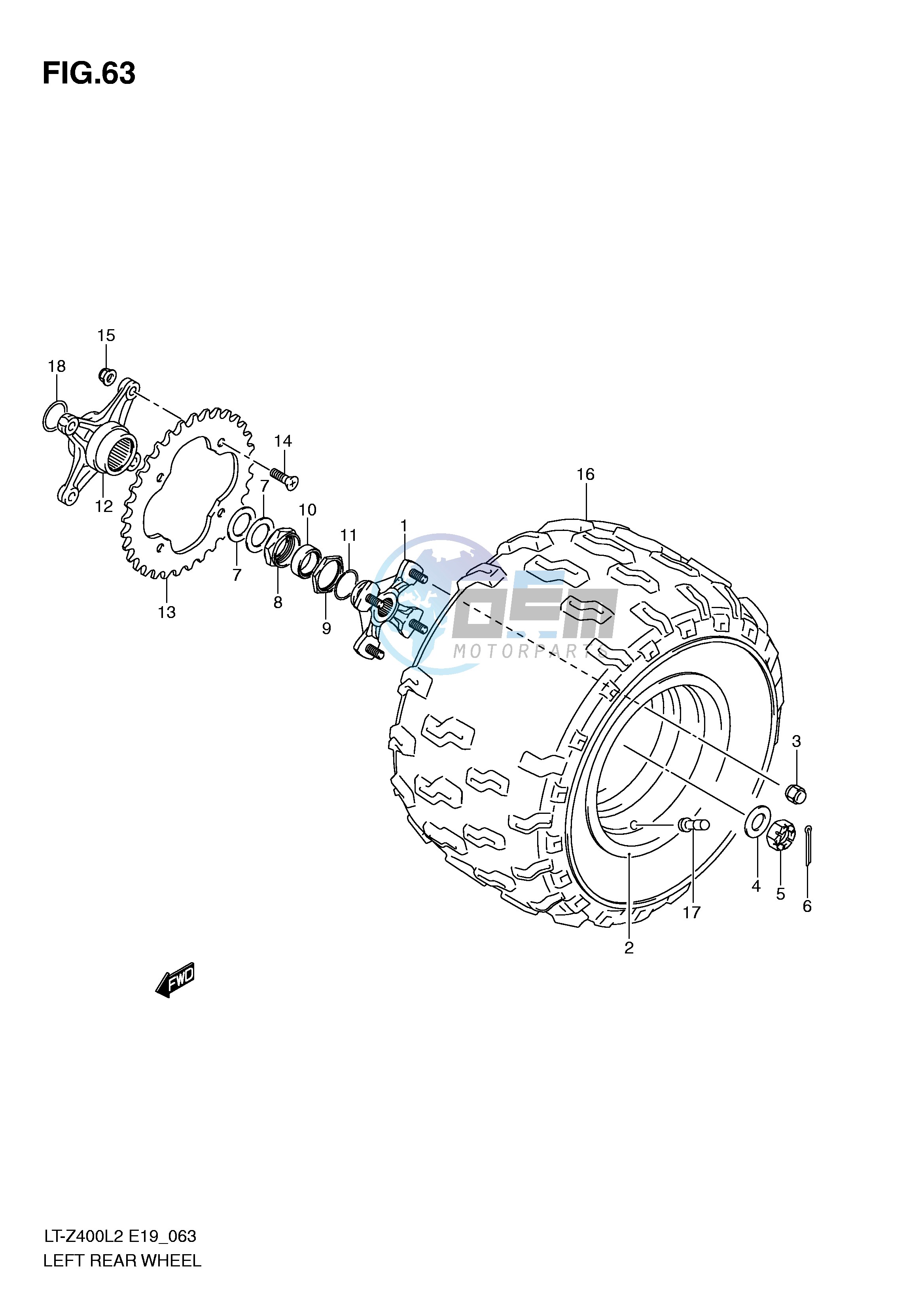 LEFT REAR WHEEL (LT-Z400L2 E19)