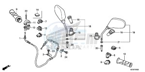 SH125ADSE SH125ADS UK - (E) drawing SWITCH/CABLE/MIRROR