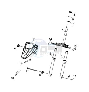 HD 2 125i drawing FRONT FORK/ FRONT FENDER