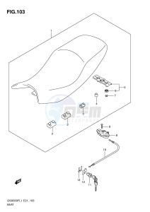 GSX650F (E21) Katana drawing SEAT