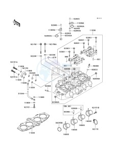 ZX 600E [ZX-6 NINJA ZZR 600] (E10-E13 E13 CAN ONLY) ZZR 600 drawing CYLINDER HEAD