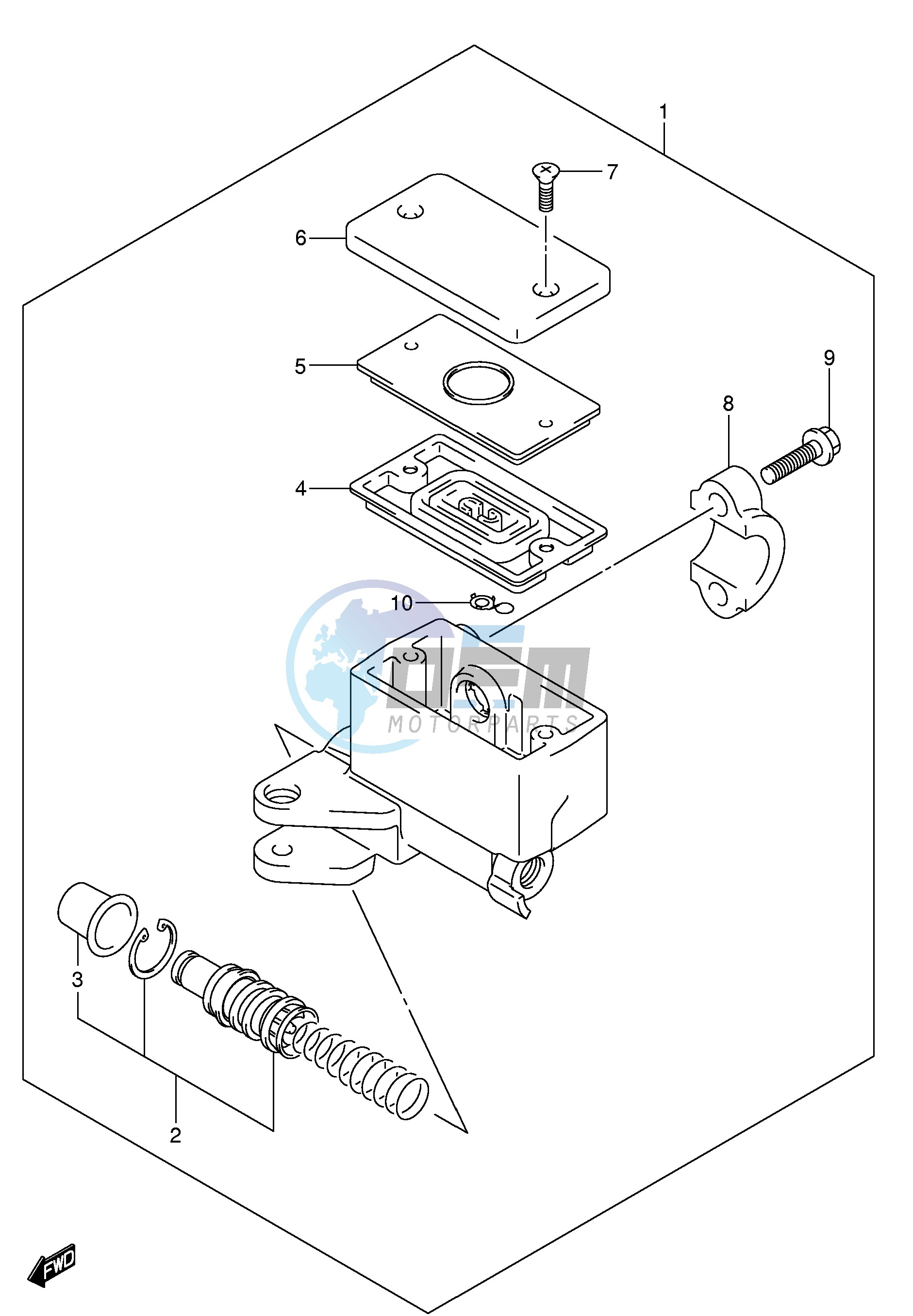 FRONT MASTER CYLINDER (SEE NOTE)