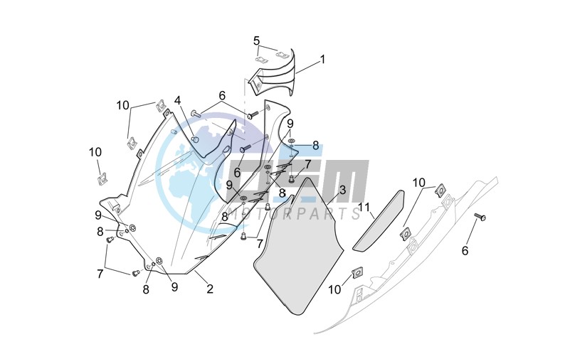 Central body - RH fairings