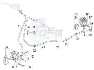 GTS 300 ie Super USA drawing Brakes pipes - Calipers