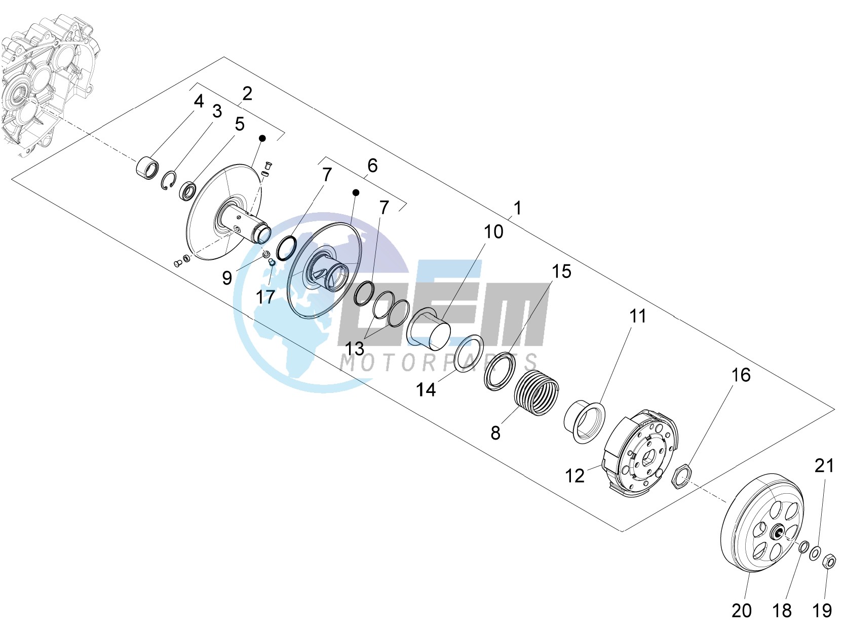 Driven pulley