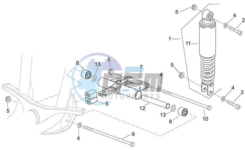 R.shock absorber-connect. Rod