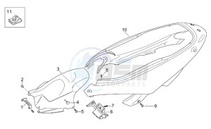 Leonardo 125-150 drawing Rear body - Rear fairing