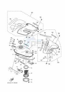 XT250 XT250M (B1UC) drawing FUEL TANK