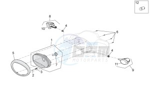 Scarabeo 50 4T 4V drawing Head lamp