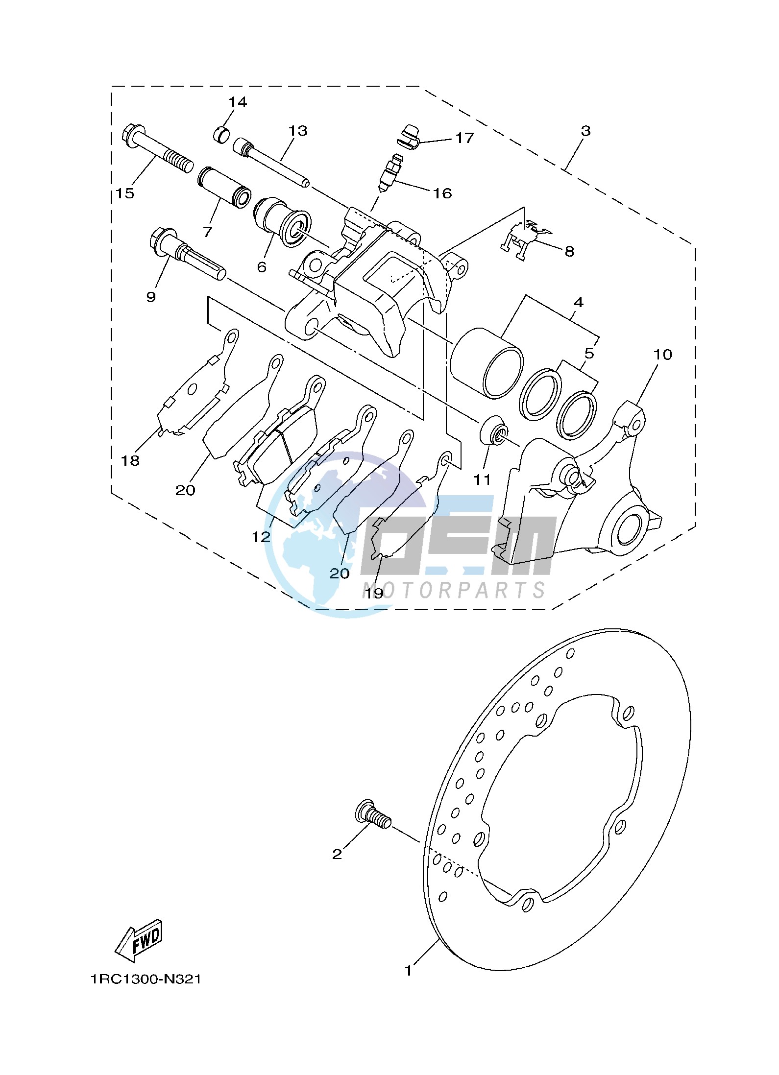 REAR BRAKE CALIPER