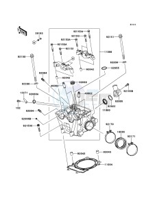 KFX450R KSF450B9F EU drawing Cylinder Head