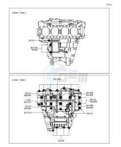 NINJA ZX-10R ABS ZX1000SGFB XX (EU ME A(FRICA) drawing Crankcase Bolt Pattern