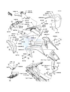 KFX450R KSF450BBF EU drawing Front Fender(s)