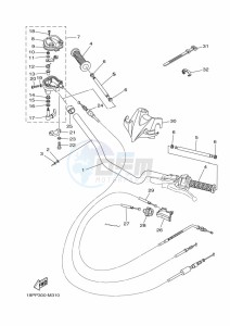 YFZ450R (BKDH) drawing STEERING HANDLE & CABLE