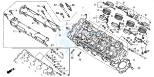 CBR600F3 drawing CYLINDER HEAD