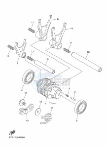 WR450F (B7R9) drawing SHIFT CAM & FORK