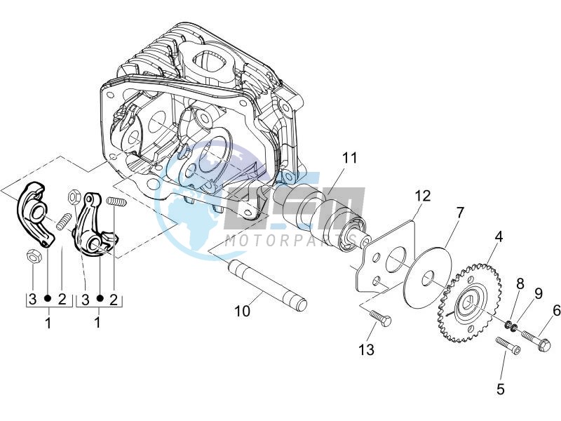 Camshaft - Rocking levers support unit