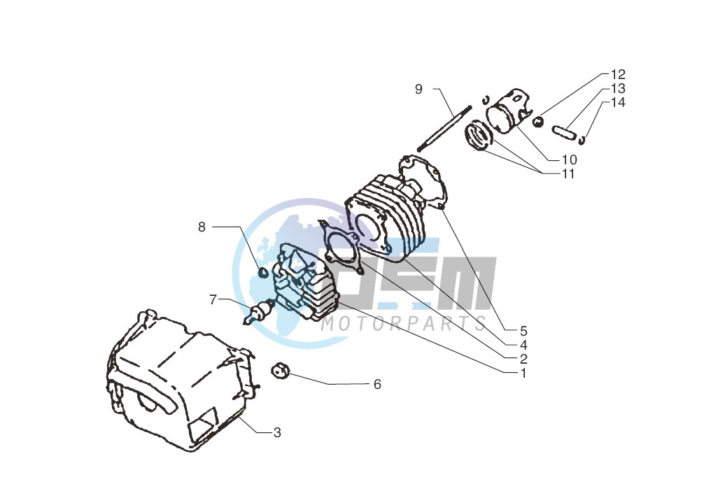 Cylinder-piston-wrist pin assy.