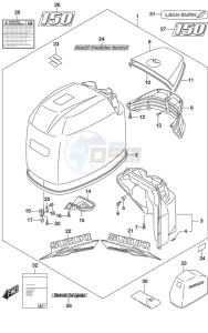 DF 150 drawing Engine Cover (White) (C/R) (Model: ZG)