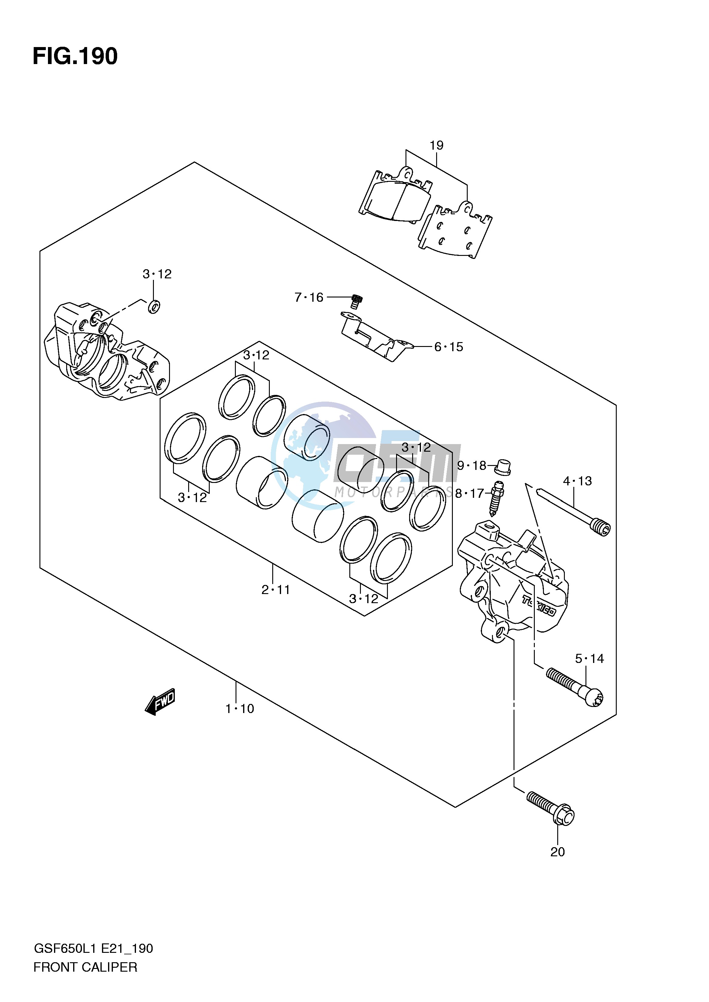 FRONT CALIPER (GSF650UL1 E21)