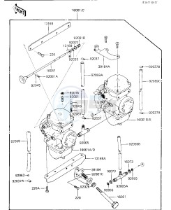 KZ 750 K [LTD BELT] (K1-K2 K2 CAN ONLY) [LTD BELT] drawing CARBURETOR ASSY