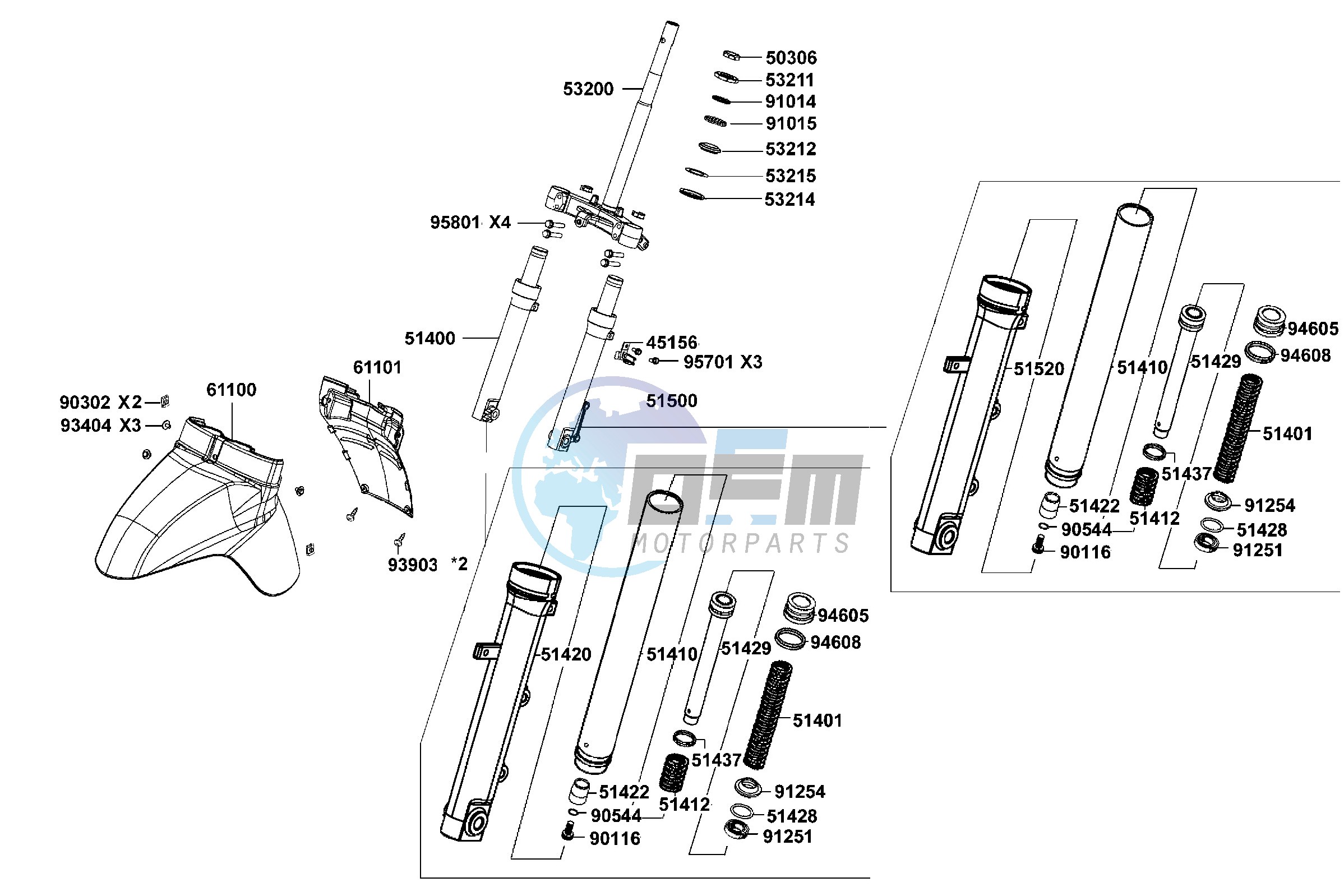 Steering Stem  - Front Cushion