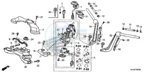 GL1800BD F6B Bagger - GL1800BD UK - (E) drawing HANDLE PIPE/TOP BRIDGE