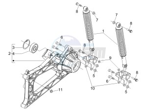 MP3 400 rl Touring drawing Rear suspension - Shock absorbers