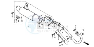 TRX300EX SPORTRAX drawing EXHAUST MUFFLER