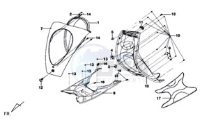 MIO 50 L5-L6 drawing FRONT COVER /  HEAD LAMP / FLOOR PANEL