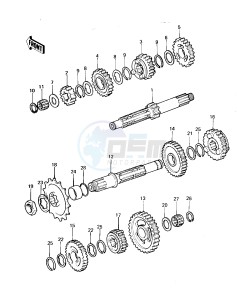 KDX 420 B [KDX420] (B1) [KDX420] drawing TRANSMISSION