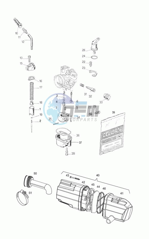 Carburator-intake silencer