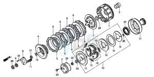 TRX250TE FOURTRAX RECON ES drawing CLUTCH