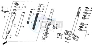 SFX50SMM drawing FRONT FORK/STEERING STEM