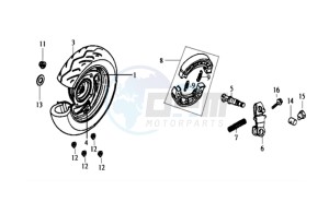 JET EURO X 100 L6 drawing REAR WHEEL