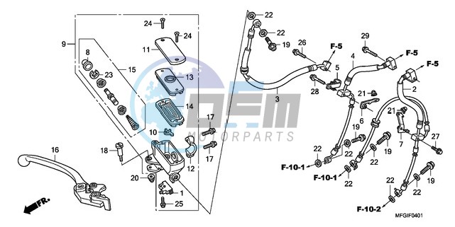 FR. BRAKE MASTER CYLINDER (CB600FA/FA3)