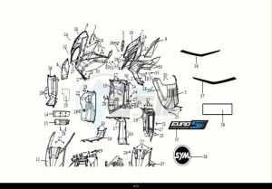 JET X 125I ABS (XH12WX-EU) (E5) (M1) drawing FRONT COVER - INNER BOX