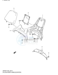 AN250 (E2) Burgman drawing PILLION RIDER HANDLE (CENTER)(MODEL W X Y)