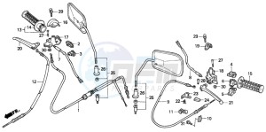 SA75 drawing HANDLE LEVER/SWITCH/CABLE