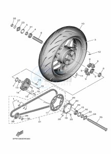 MT-09 MTN890 (B7N7) drawing REAR WHEEL