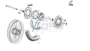 SENDA SM BAJA - 125 CC VTHSC2E1A EU2 & EU3 drawing REAR WHEEL