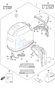 DF 175 drawing Engine Cover (White)