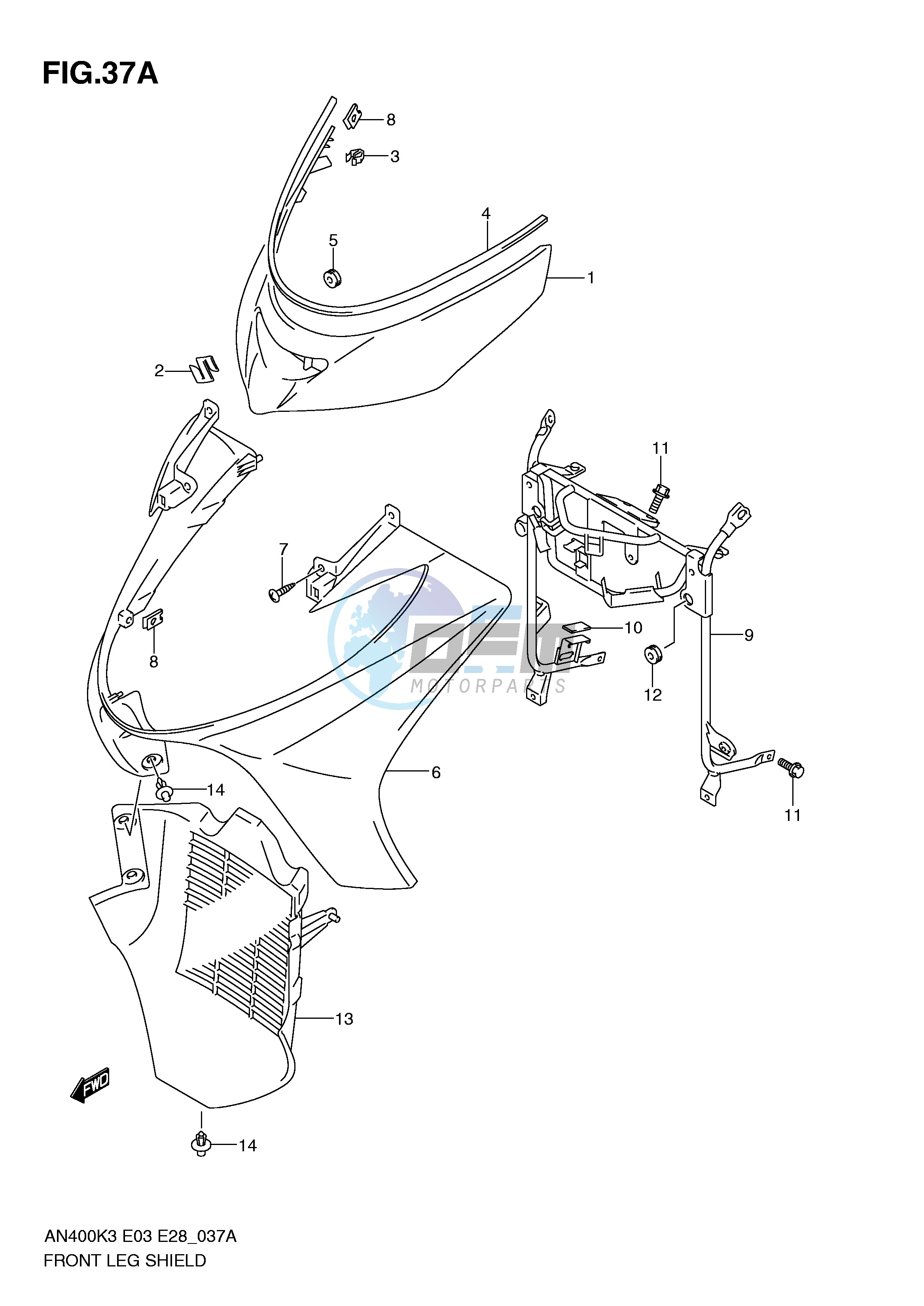 FRONT LEG SHIELD (MODEL K5 K6)