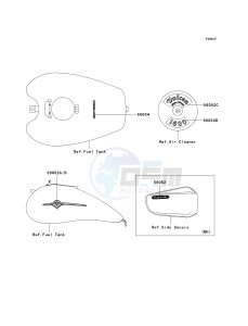 VN 1600 B [VULCAN 1600 MEAN STREAK] (B6F-B8FA) B8FA drawing DECALS-- BLACK- --- B8FA- -